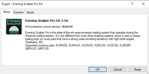 Evening scalper pro ea - ebfe90